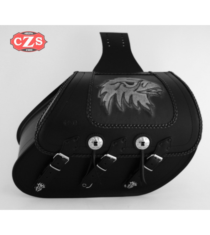 Alforjas Rígidas para Suzuki Intruder mod, SUPER STAR Básica - Cabeza Águila - Trenzados Específica