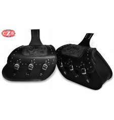 Rigid Saddlebags for Kawasaki Vulcan 900 mod, SUPER STAR Classic - Tribal - Braided Specific