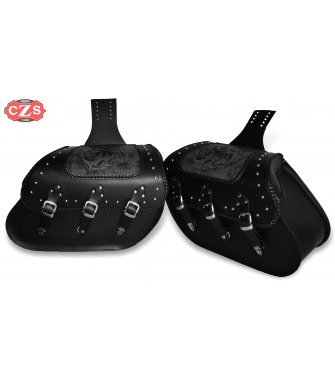 Sacoches Rigide pour Kawasaki Vulcan 900 mod, SUPER STAR Classique - Tribal - Tressés Spécifique
