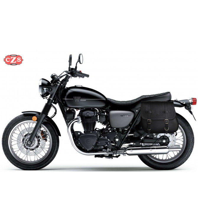 Borse in pelle per Kawasaki W800-W650 mod, MULACEN - Specifico con foro per maniglie