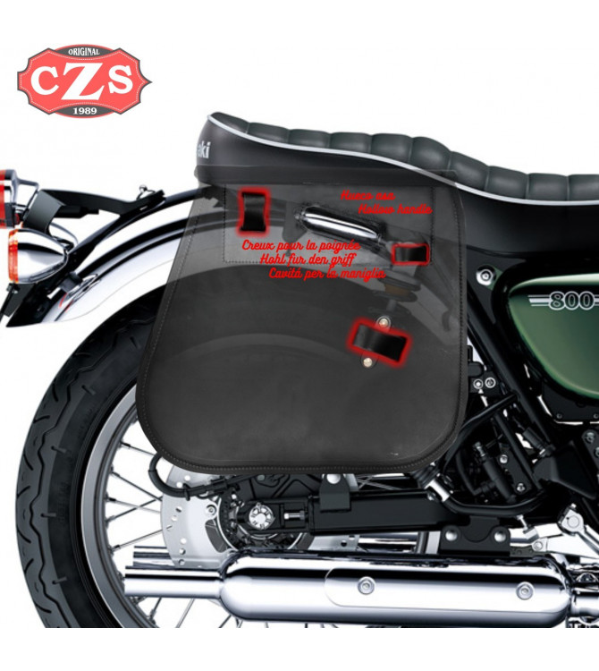 Borsa da sella con foro per ammortizzatore per Harley Davidson Sportster mod, MULACEN - Specifico 