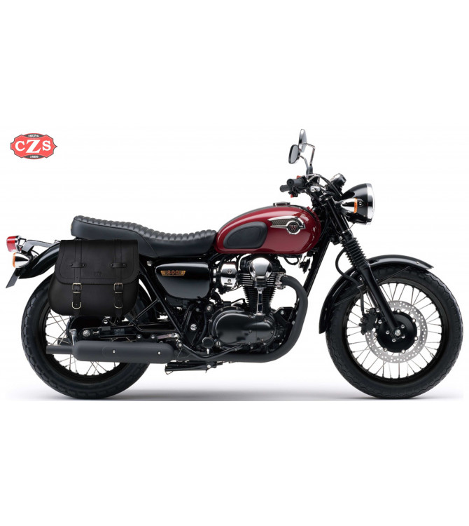 Borse in pelle per Kawasaki W800-W650 mod, MULACEN - Specifico con foro per maniglie