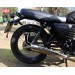 Alforja para Hanway Raw BlackCafe 125 mod, CENTURION Negra Correas Verdes - Adaptable - DERECHA