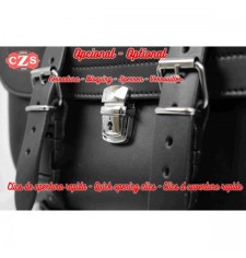 Saddlebag for Guzzi V7 mod, CENTURION Adaptable - Black/White - LEFT