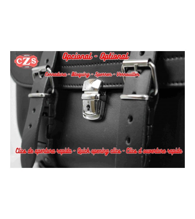 Sacoche pour Guzzi V7 mod, CENTURION Adaptable - Noir/Blanc - GAUCHE