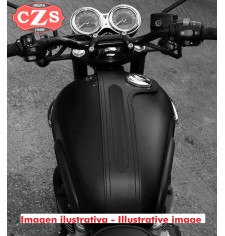 Cravatta - Pannello serbatoio per Triumph Bonneville T120 mod, ORION - Nero con incisione Vintage - Specifico