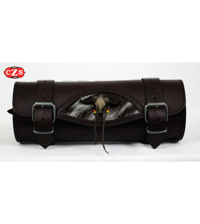 Tool bag Custom Celtic Ivoire Crâne Taureau - 29 cm x 11Ø -
