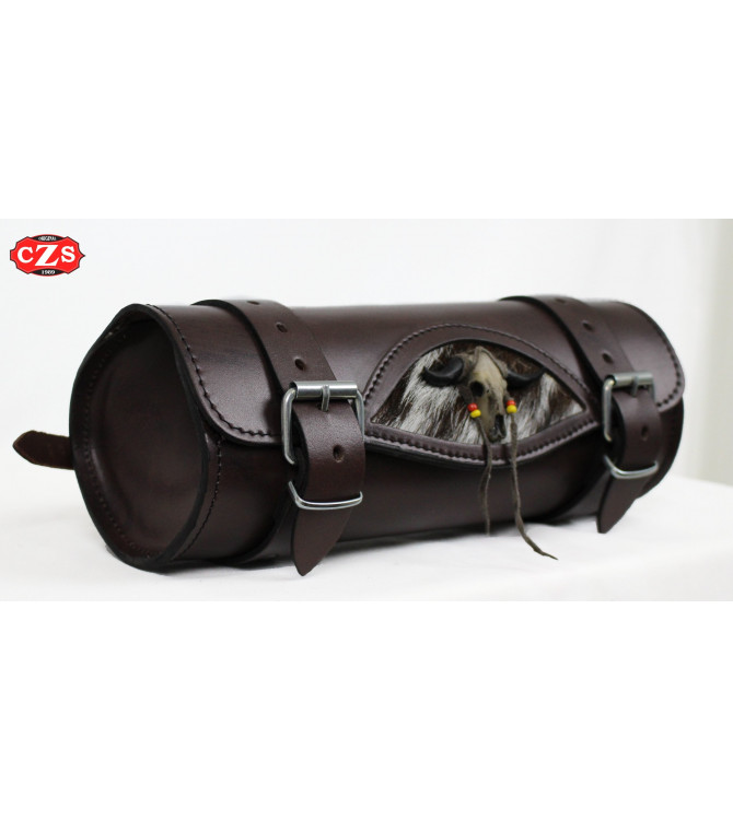 Custom Celtic Tool bag Elfenbein Schädel Bull - 29 cm x 11 Ø -