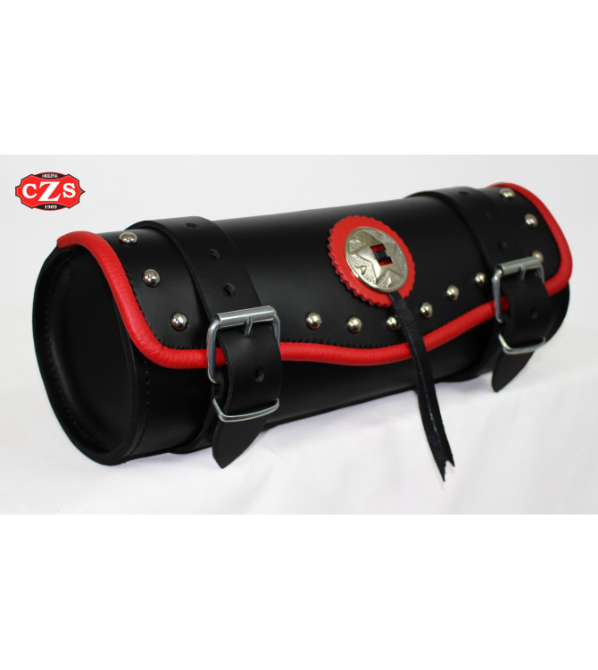 Classic Custom Tool bag 1 concho Braided red - 29 cm x 11 Ø -