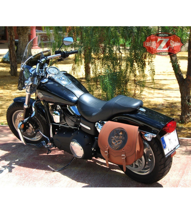 Alforja Lateral mod, SPARTA Hat-Skull Marron cuero