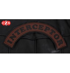 Patch en cuir gaufré mod, Interceptor - Brun -