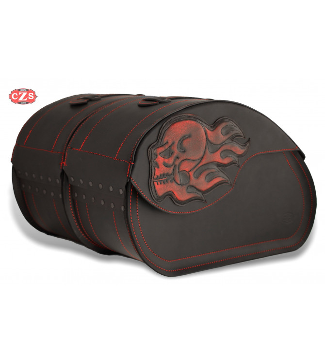 Borse laterali rigide mod, NAPOLEÓN - Skull flames - UNIVERSAL