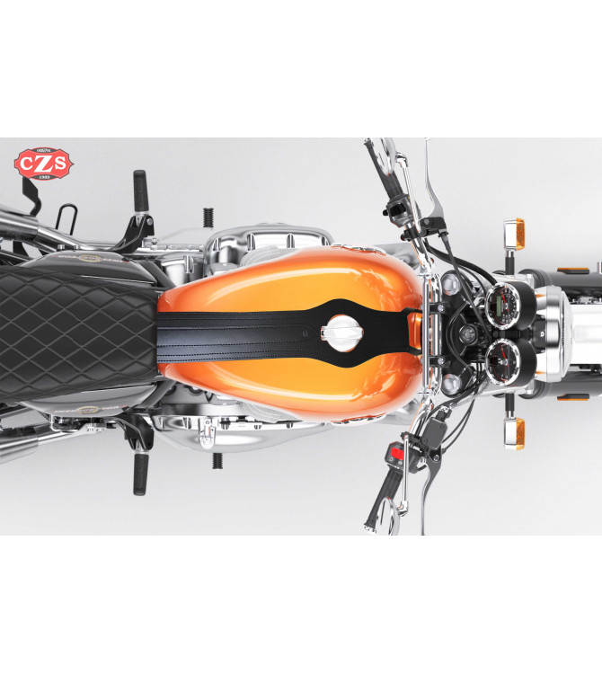 Corbata - Panel de depósito para Royal Enfield INTERCEPTOR 650    mod. ORION - Específico - Marrón Claro
