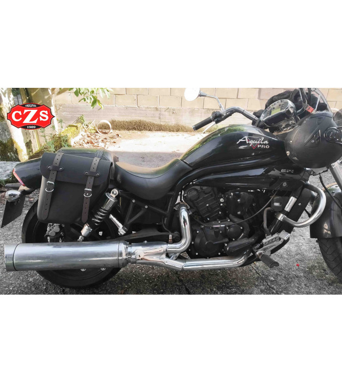 Sacoche pour Hyosung Aquila Pro mod, CENTURION - Noir/Moka - DROITE