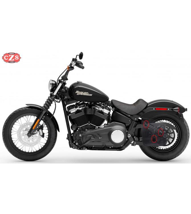 Alforja para  Softail Street Bob Harley Davidson mod, NÁPOLES  Adaptable - Izquierda