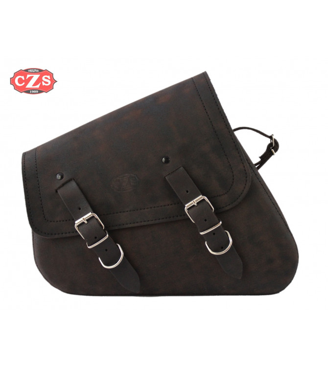 Satteltaschen zum Kippen für Sportster 883/1200 mod, LEGION Spezifische - Old-Rat Braun - LINKS