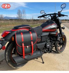 Saddlebag for UM Renegade Commando Vegas mod, BANDO Bicolor - Black / Red - Adaptable