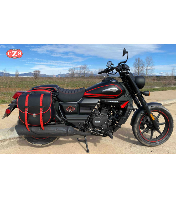 Alforja para  UM Renegade Commando Vegas mod, BANDO Bicolor - Negro/Rojo - Adaptable