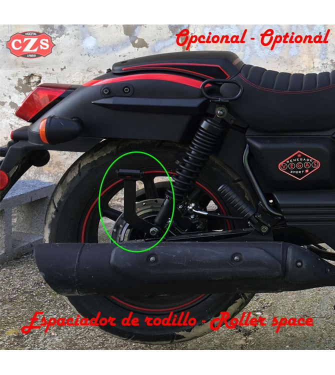 Alforja para  UM Renegade Commando Vegas mod, BANDO Bicolor - Negro/Rojo - Adaptable