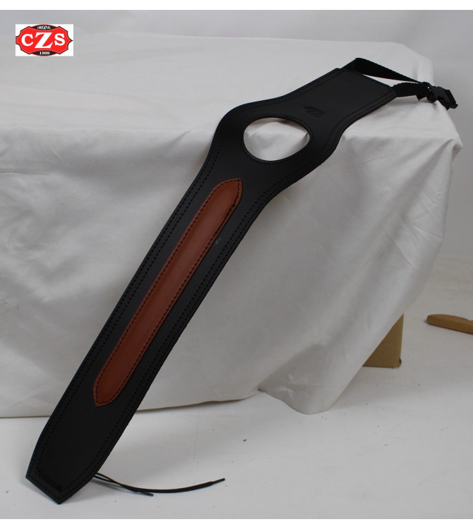 Corbata - Panel de depósito para Royal Enfield Continental  GT  mod. ORION Bicolor Negro con marrón 