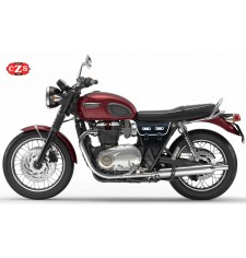 Sacoche pour motos classiques MARBELLA style Cafe Racer - Universelle - Noir / Blanc