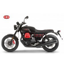 Alforja para motos Clásicas mod, MARBELLA estilo Cafe Racer - UNIVERSAL - Negro/Rojo