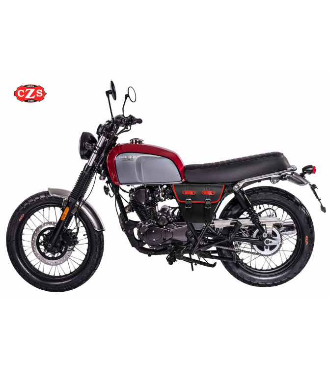 Bisaccia per moto classiche mod, MARBELLA stile Cafe Racer - UNIVERSALE - Nera/Bianca