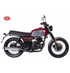 Sacoche pour motos classiques mod, MARBELLA style Cafe Racer - UNIVERSEL - Noir/Blanc