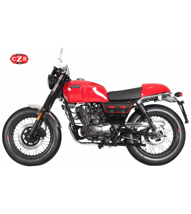 Alforja Cafe Racer MARBELLA para Brixton BX 125R Negro/Rojo