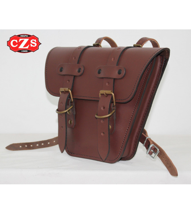 Saddlebag for Classic motorcycles mod, MARBELLA Cafe Racer style - UNIVERSAL - Brown