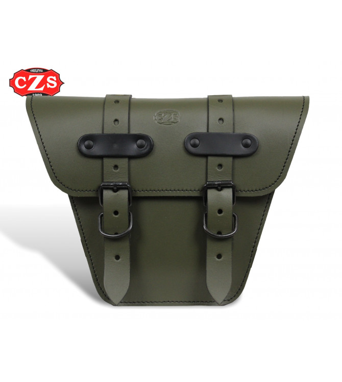 Saddlebag for Classic motorcycles mod, MARBELLA Cafe Racer style - UNIVERSAL - Military Green Platoon