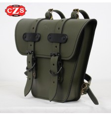 Saddlebag for Classic motorcycles mod, MARBELLA Cafe Racer style - UNIVERSAL - Military Green Platoon