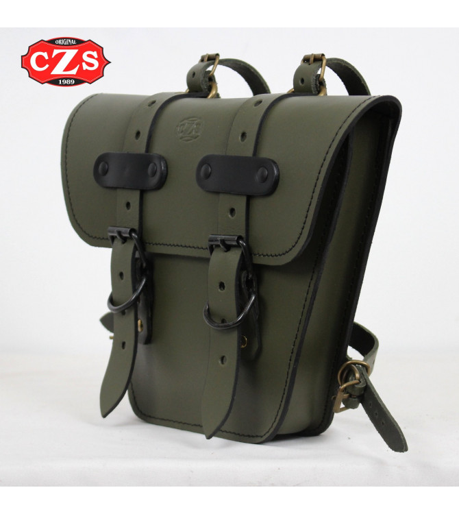 Satteltasche für klassische Motorräder mod, MARBELLA Platoon Cafe Racer Style - UNIVERSAL - Militärgrün