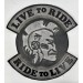 Parche Vintage Personalizado - LIVE TO RIDE - Gran Jefe - Gris -