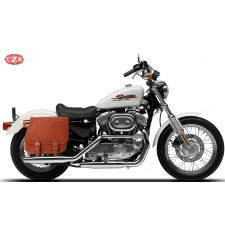 Saddlebag for Sportster Harley Davidson mod, SCIPION Basic - Light brown - Hollow Damper - Specific - RIGHT