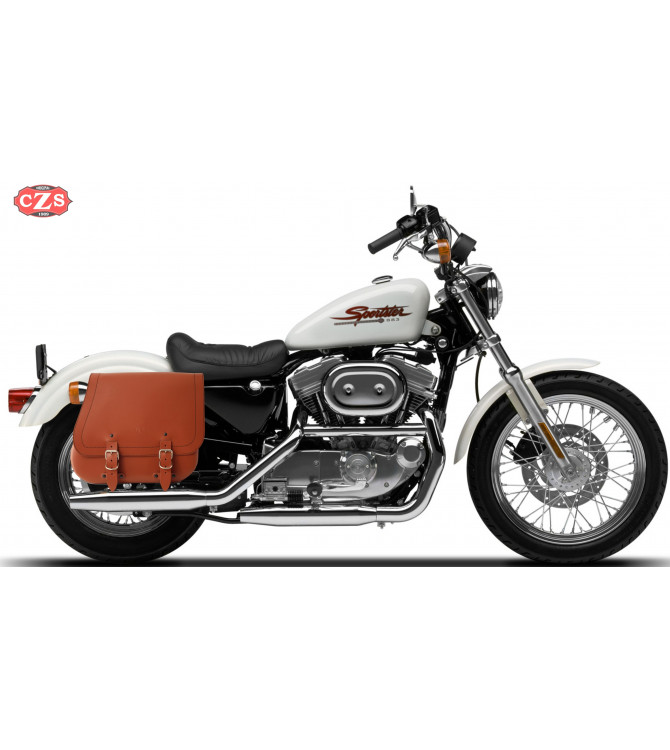 Saddlebag for Sportster Harley Davidson mod, SCIPION Basic - Light brown - Hollow Damper - Specific - RIGHT