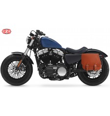 Satteltasche für Sportster Harley Davidson mod, SCIPION Basis - Hellbraun - hohl für den Stoßdämpfer - Spezifische - RECHT 