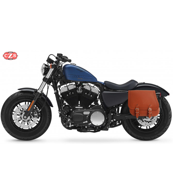 Saddlebag for Sportster Harley Davidson mod, SCIPION Basic - Light brown - Hollow Damper - Specific - RIGHT