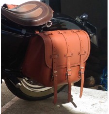 Satteltaschen für Sportster Harley Davidson mod, TRAJANO Basis Spezifische - Hellbraunen -