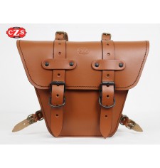 Saddlebag for Classic motorcycles mod, MARBELLA Cafe Racer style - UNIVERSAL - Light Brown