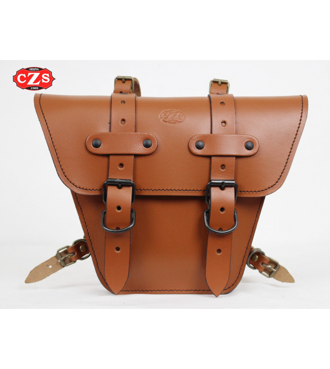 Saddlebag for Classic motorcycles mod, MARBELLA Cafe Racer style - UNIVERSAL - Brown