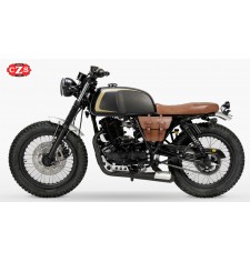 Alforja para Mutt Akita 125/250cc mod, MARBELLA estilo Cafe Racer - Marrón Claro