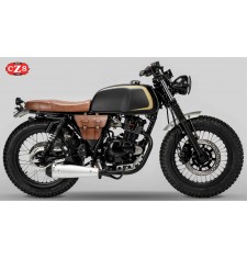 Alforja para Mutt Akita 125/250cc mod, MARBELLA estilo Cafe Racer - Marrón Claro