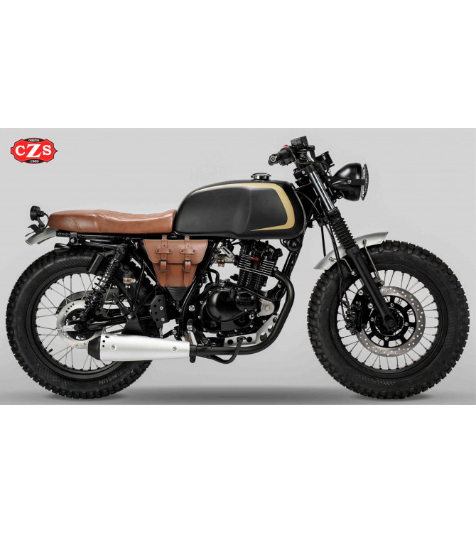 Satteltasche für klassische Motorräder mod, MARBELLA Cafe Racer Style - UNIVERSAL - Hellbraun
