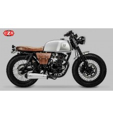 Sacoche pour Mutt Akita 125/250cc mod, MARBELLA style Cafe Racer - Brun Clair
