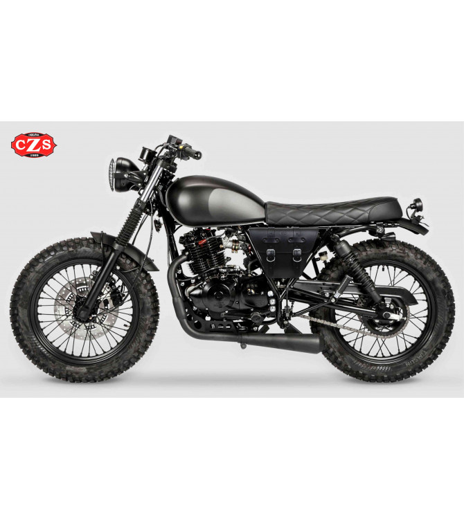 Satteltasche für Mutt Akita 125/250cc mod, MARBELLA Cafe Racer Style - Hellbraun