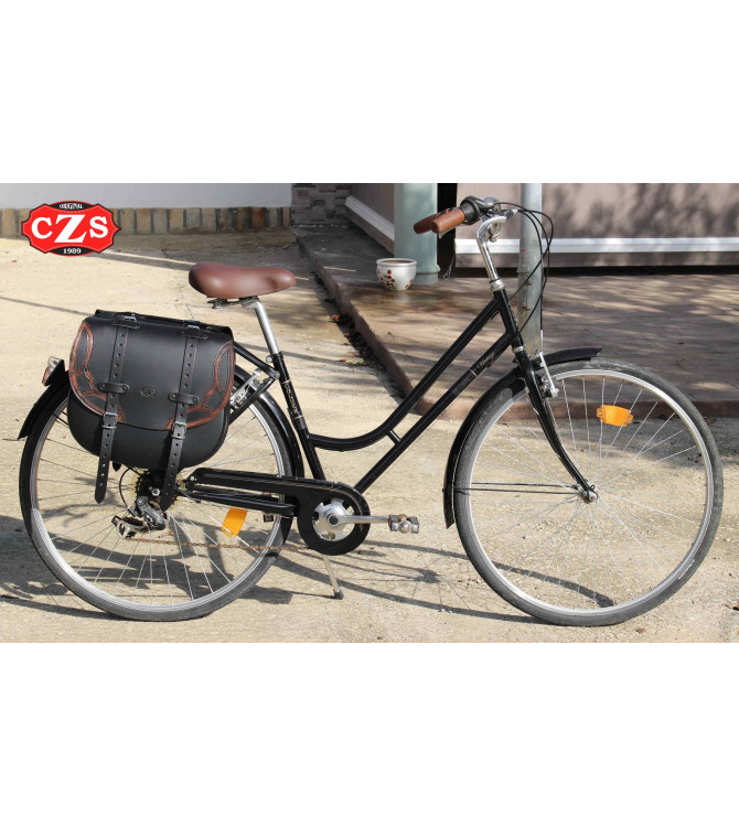 Alforja Universal BANDO TEX para Bicicletas - Retro - Vintage - Clasicas - Negro/Marron