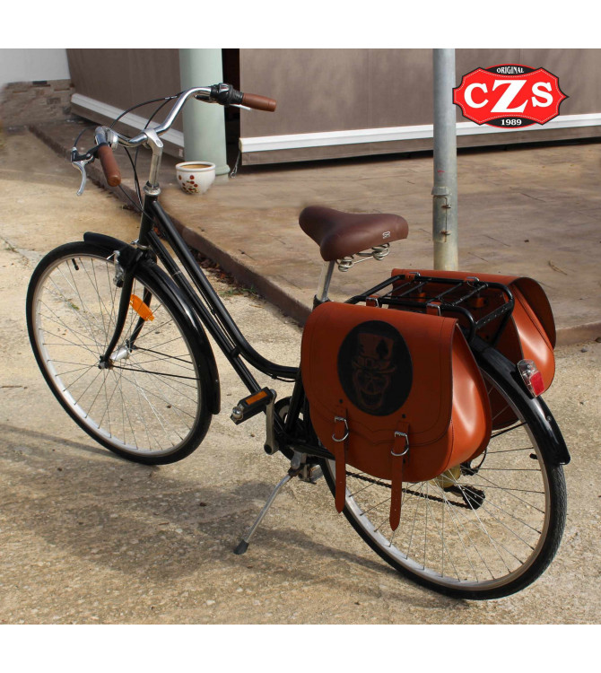 BANDO Borsa Laterale Universale per Bici - Retro - Vintage - Classica - Colore Marrone Chiaro con Pelle Vintage