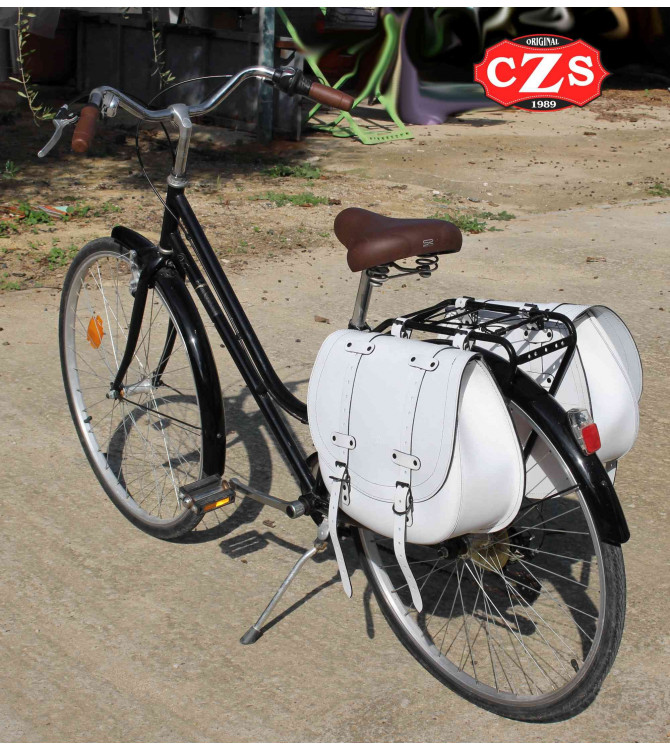 BANDO Universal Satteltasche für Fahrräder - Retro - Vintage - Klassisch - weiße Farbe