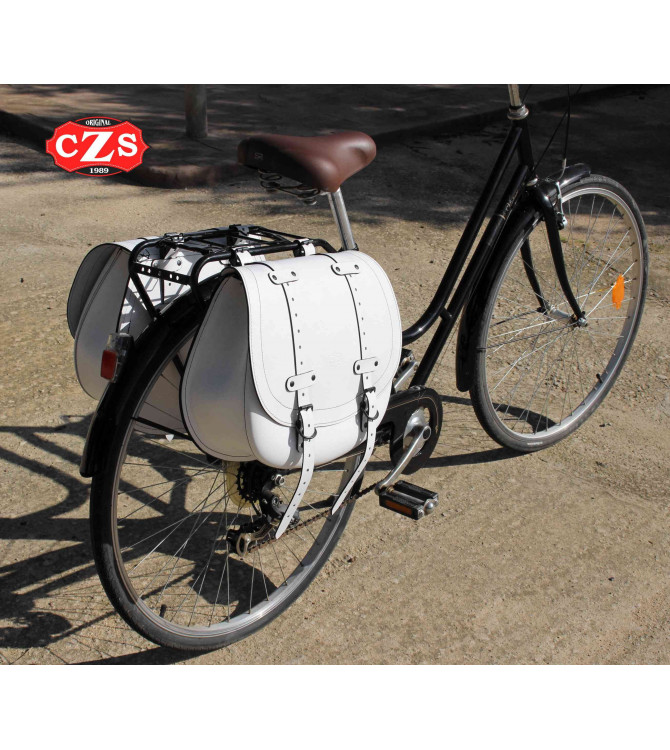 BANDO Borsa Laterale Universale per Bici - Retro - Vintage - Classica - colore bianco